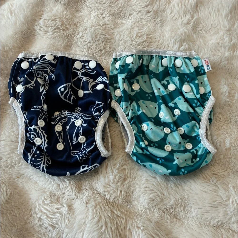 Alva Baby Navy and Teal Swim Diapers